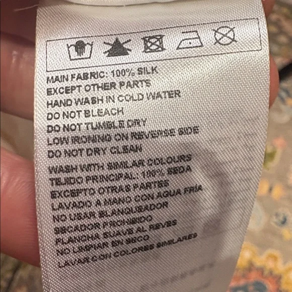 ba&sh 100% Silk Cream Blouse • Relaxed Fit - Picture 10 of 10